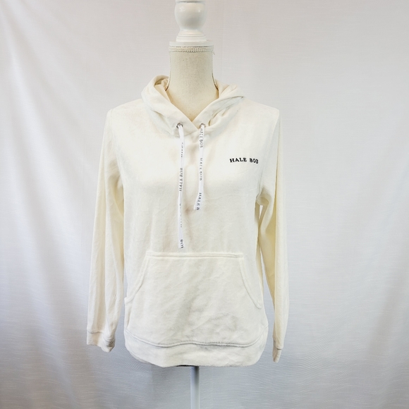 Hale Bob Cream Velour Hoodie size Large - Picture 3 of 12